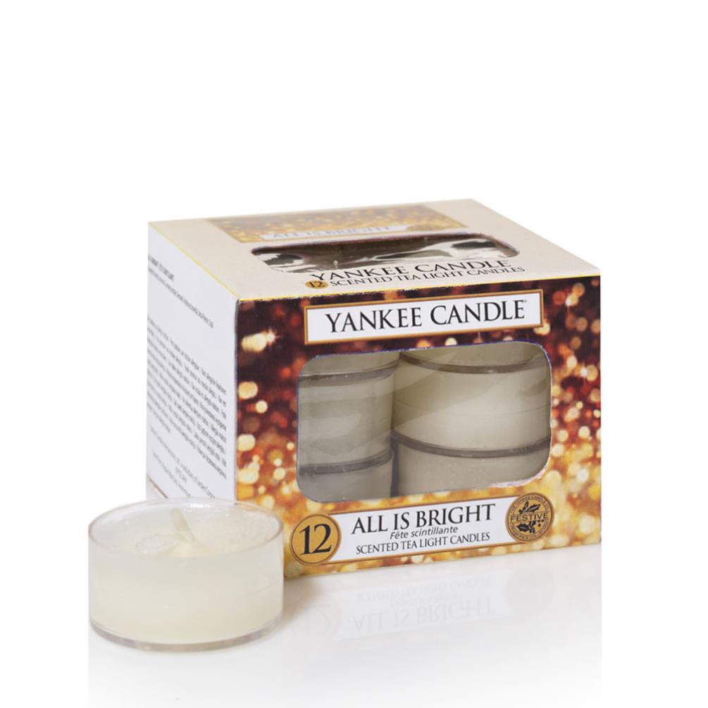Yankee Candle All is Bright Tea Lights (Pack of 12) £6.29